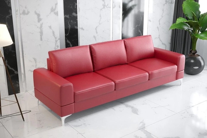 SANSA 3 moderní pohovka s rozkladem a úložným prostorem v pravé kůži