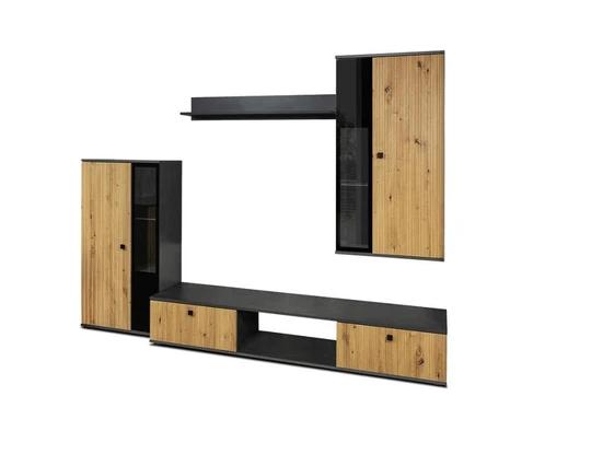 CAROL MDF II obývací stěna, dub artisan/matera