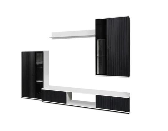 CAROL MDF III obývací stěna, černá/bílá