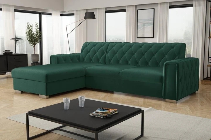 LUXURY elegantní rozkládací rohová sedačka s úložným prostorem