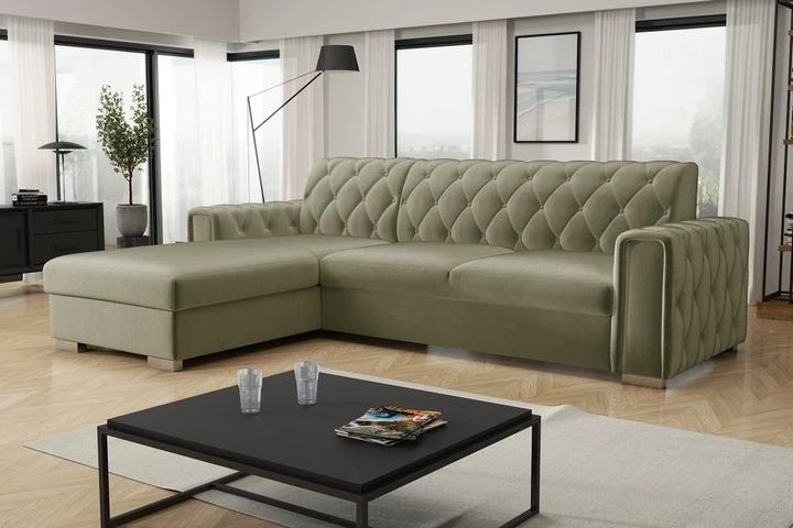 LUXURY elegantní rozkládací rohová sedačka s úložným prostorem