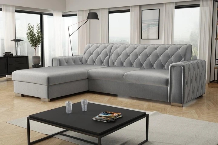 LUXURY elegantní rozkládací rohová sedačka s úložným prostorem