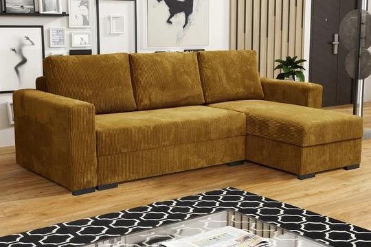 MERLIN retro rozkládací rohová sedačka s úložným prostorem