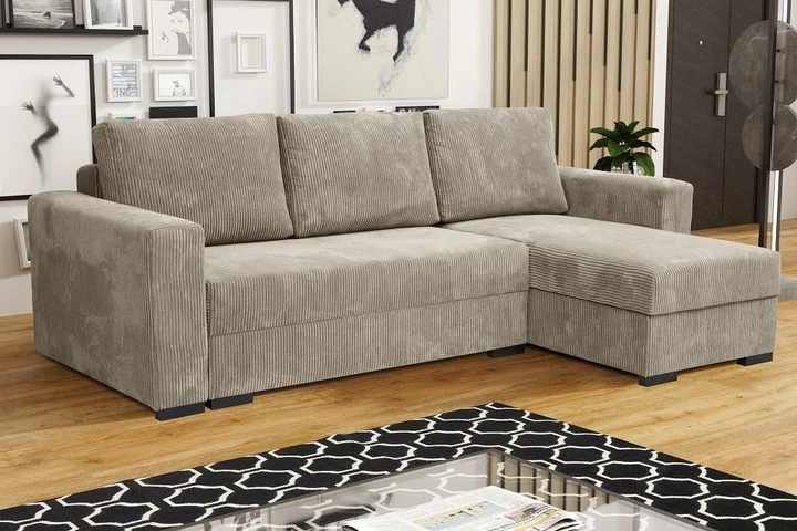 MERLIN retro rozkládací rohová sedačka s úložným prostorem