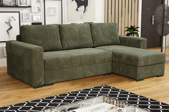MERLIN retro rozkládací rohová sedačka s úložným prostorem