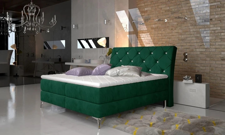 SIENNA 140x200 cm boxspring postel s dekorativním prošíváním
