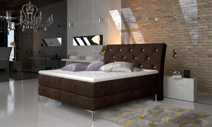 SIENNA 180x200 cm boxspring postel s dekorativním prošíváním