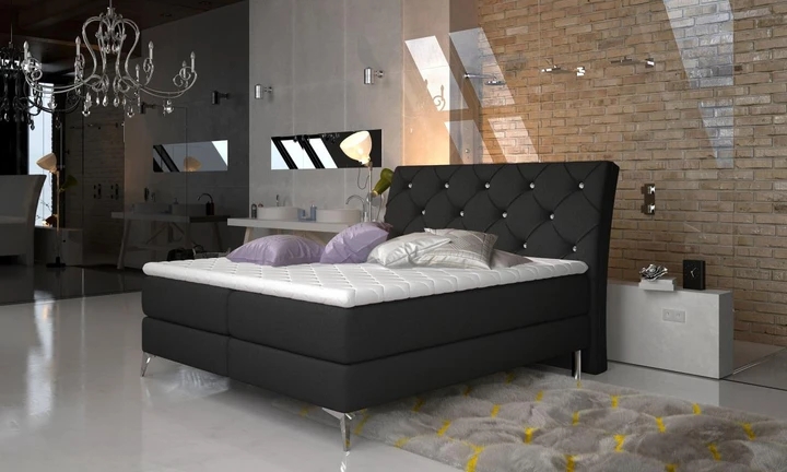 SIENNA 180x200 cm boxspring postel s dekorativním prošíváním