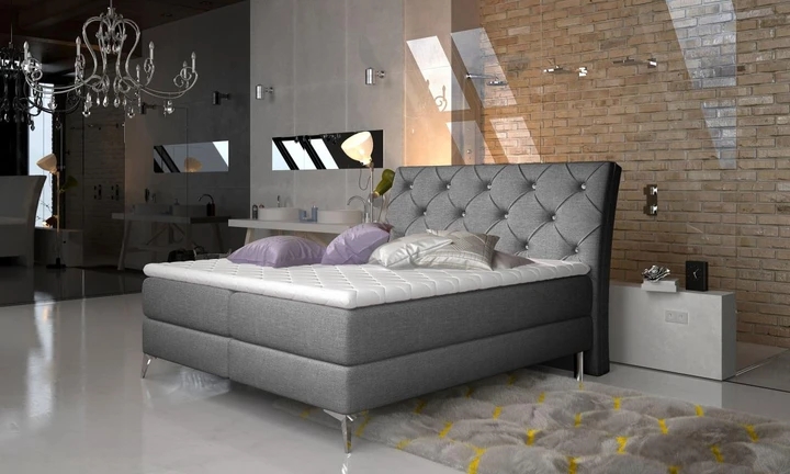 SIENNA 180x200 cm boxspring postel s dekorativním prošíváním