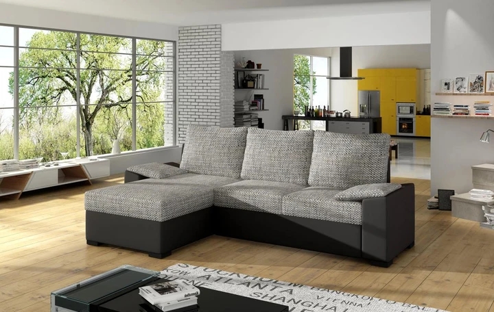 TWIST malá rozkládací rohová sedačka s úložným prostorem