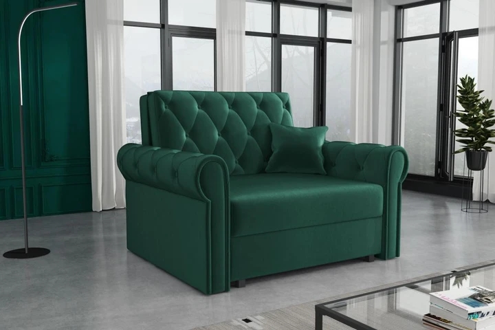 BETSY I malá rozkládací pohovka/křeslo ve vintage stylu