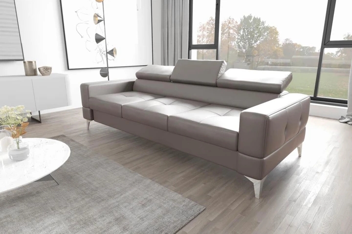 TUSCI III moderní pohovka na vysokých nožkách v pravé kůži