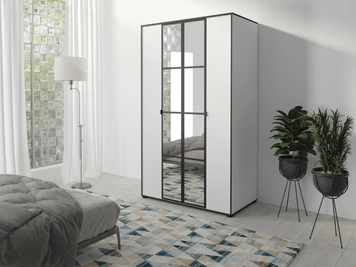 SOLNA šatní skříň 120, bílá/černá