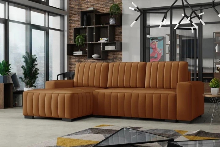 HERBERT rozkládací rohová sedačka s úložným prostorem