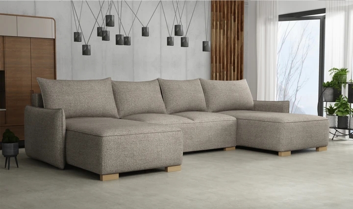 KYOTO U rozkládací sedací souprava ve tvaru U s úložným prostorem