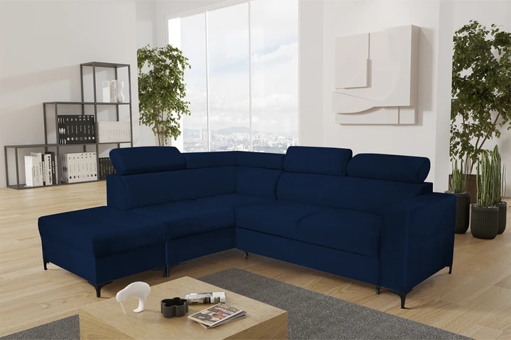 NEMO rozkládací rohová sedačka s taburetem