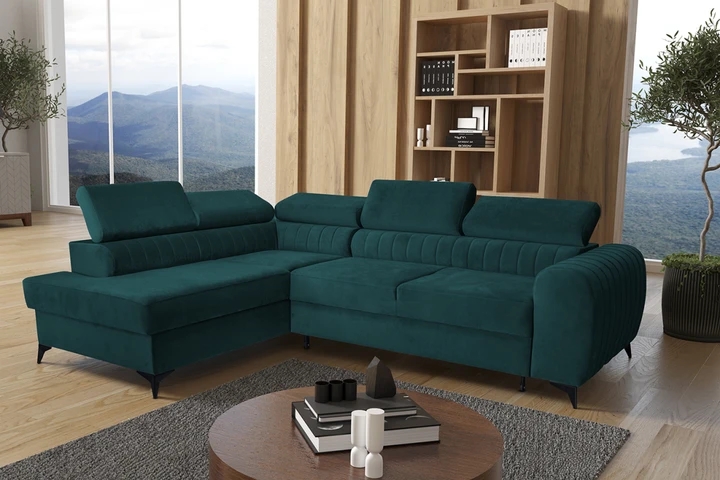 TELMA moderní rozkládací rohová sedačka s úložným prostorem