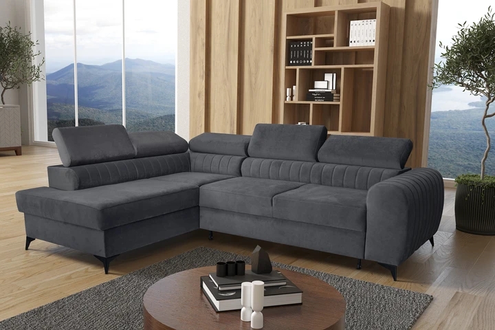 TELMA moderní rozkládací rohová sedačka s úložným prostorem