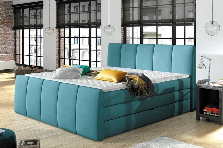 POLO 160x200 cm čalouněná boxspring postel s úložným prostorem