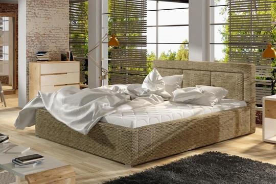 MARCELO II 200x200 cm čalouněná postel s kovovým roštem a úložným prostorem