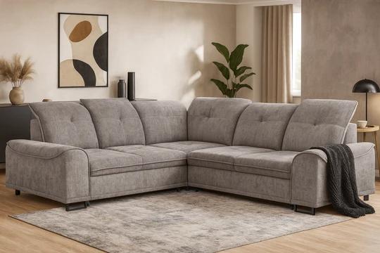 BOSS XL Moderní rohová pohovka s funkcí spaní a úložným prostorem