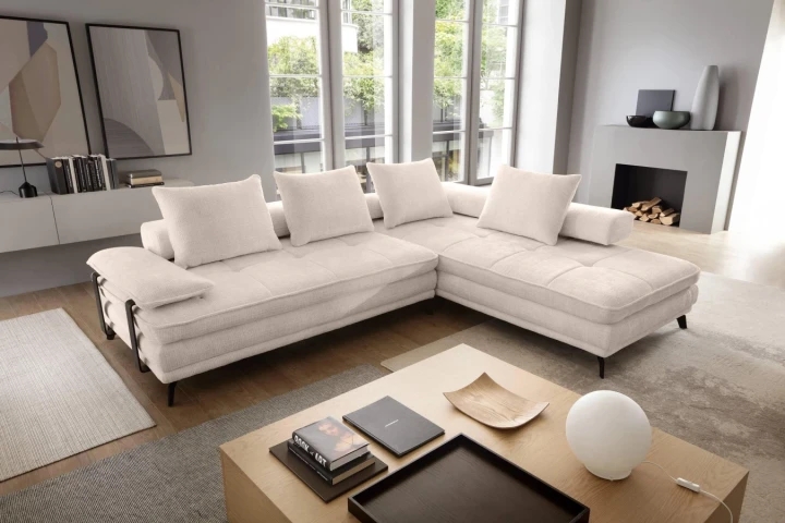 STELLA moderní rohová sedačka s elektrickým výsuvem