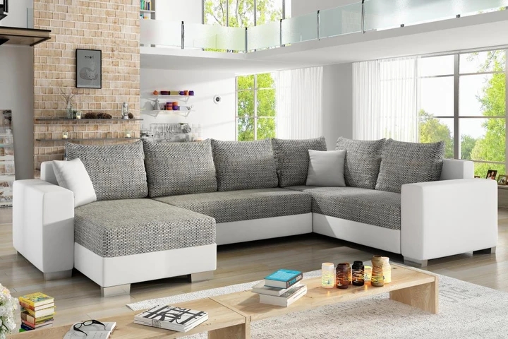 ARMANI elegantní sedací souprava ve tvaru U s rozkládací funkcí a úložným prostorem