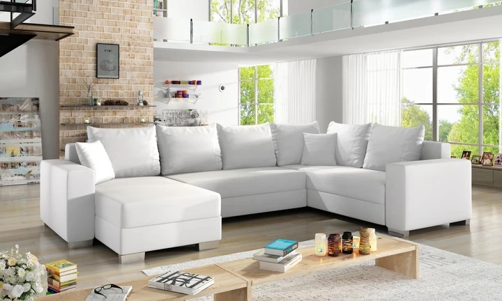 ARMANI elegantní sedací souprava ve tvaru U s rozkládací funkcí a úložným prostorem