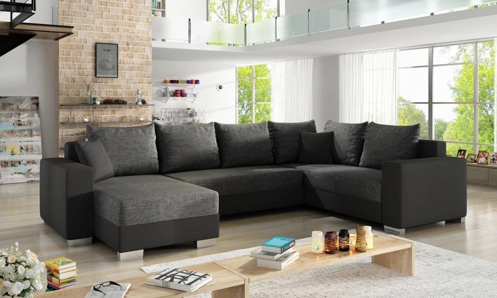 ARMANI elegantní sedací souprava ve tvaru U s rozkládací funkcí a úložným prostorem