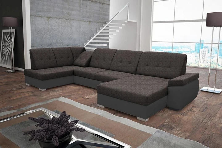 TEREZA velká rozkládací sedací souprava ve tvaru U se dvěma úložným prostory