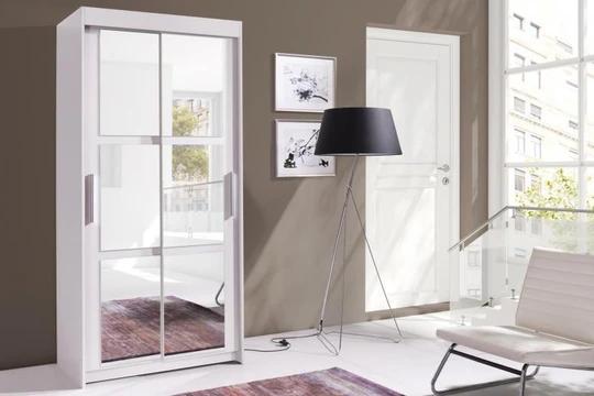 EVITA šatní skříň se zrcadlem, bílá