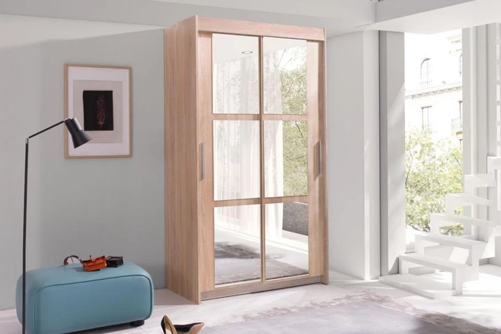 EVITA šatní skříň se zrcadlem, dub sonoma